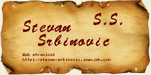 Stevan Srbinović vizit kartica
